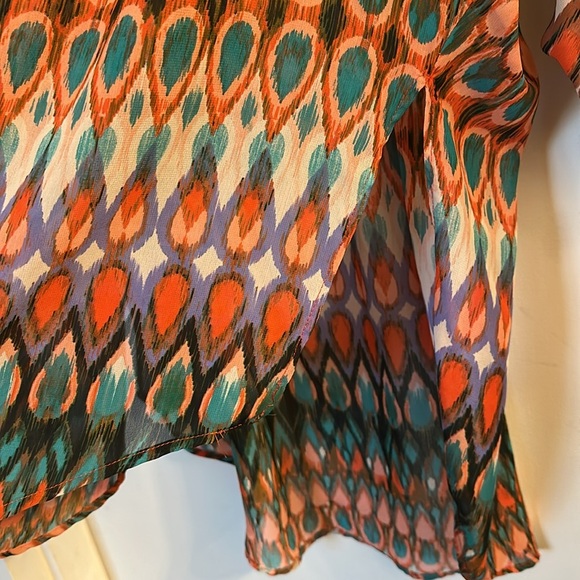 ivy jane Hi-Low Tunic geometric semi sheer XL - Picture 5 of 6